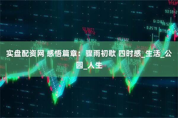 实盘配资网 感悟篇章：骤雨初歇 四时感_生活_公园_人生